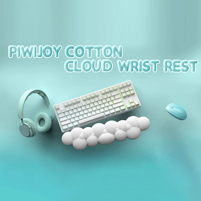 Piwijoy Marshmallow Tritule Rest Cushion Pad Ergonomic Keyboard Support de  Poignet Avec Mousse à Mémoire - Rose + Blanc