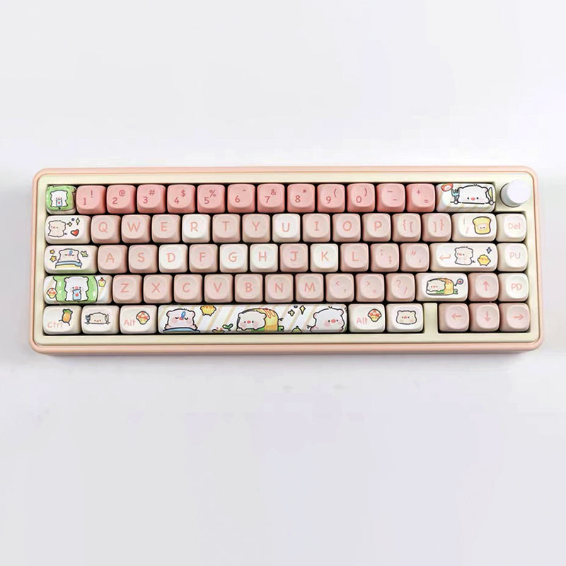 ACGAM Pink Piggy PBT-Tastenkappen-Set, MOA-Profil, 140 Tasten