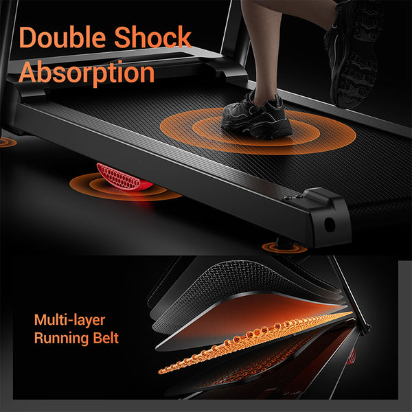 ROBORE P8 Foldable Treadmill with Quiet Motor Shock Absorption