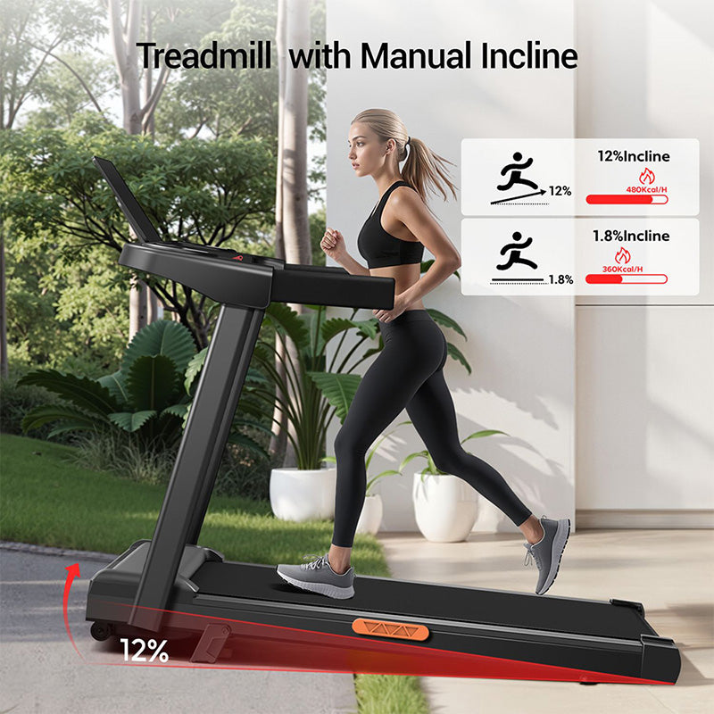 ROBORE SF10 Foldable Treadmill with 12% Incline Quiet Motor
