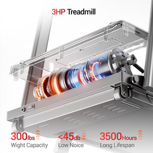 ROBORE SF10 Foldable Treadmill with 12% Incline Quiet Motor