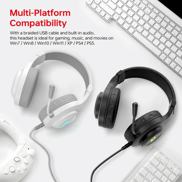 Redragon H371 Wired Gaming Headset RGB Surround Sound