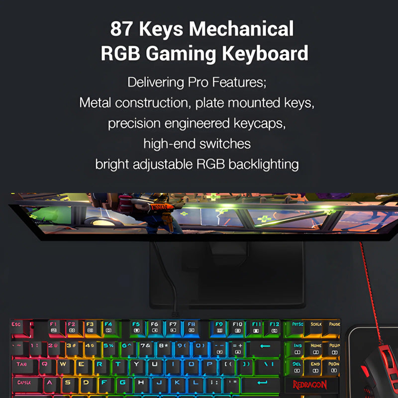 Redragon K552P-KB RGB Wired Mechanical Gaming Keyboard - Thumbnail 3