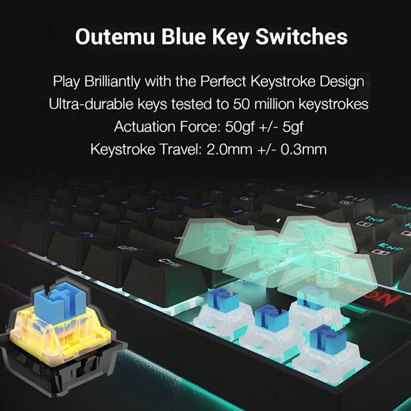 Redragon K552P-KB RGB Wired Mechanical Gaming Keyboard