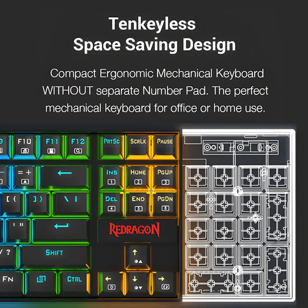 Redragon K552P-KB RGB Wired Mechanical Gaming Keyboard
