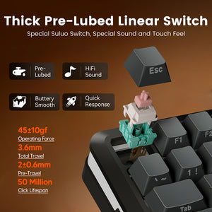 Redragon K708 Series Tri-Mode Mechanical Keyboard with Screen