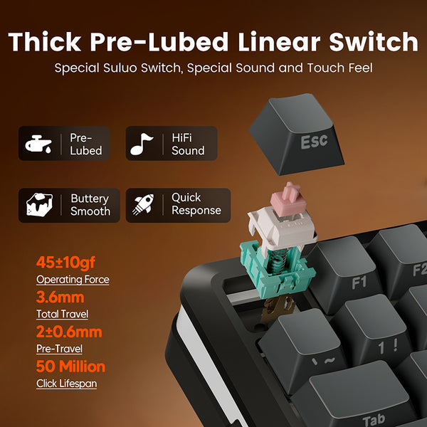 Redragon K708 Series Tri-Mode Mechanical Keyboard with Screen