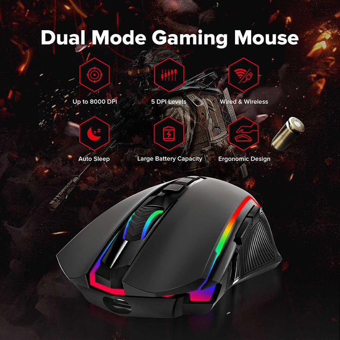 Redragon M910-KS RANGER LITE RGB Dual Modes Gaming Mouse - WhatGeek