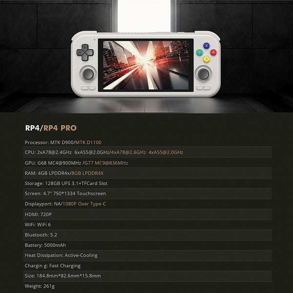 Retroid Pocket 4 Pro Spielekonsole mit Touchscreen