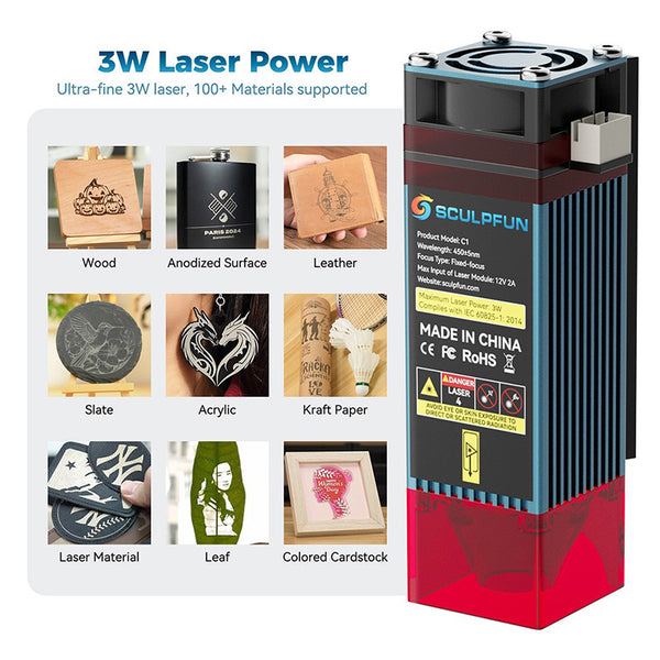 SCULPFUN C1 3W Mini Laser Engraver Portable Beginner-Friendly