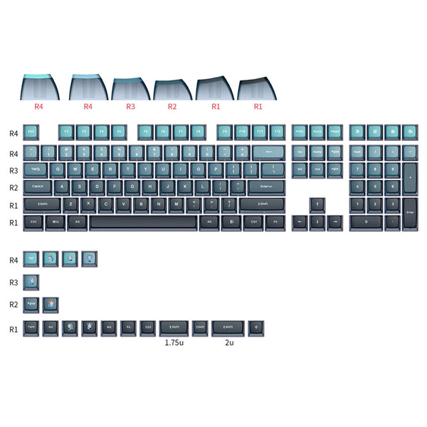 SKYLOONG GK7 Pudding PBT ASA Profile Keycap Set 126 Keys
