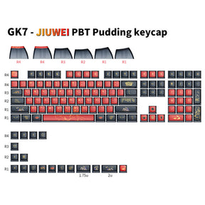 SKYLOONG GK7 Nine-Tailed Fox Pudding PBT ASA Profile Keycap Set 126 Keys