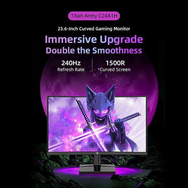 TITAN ARMY C24A1H 23.6" 240Hz Curved Gaming Monitor