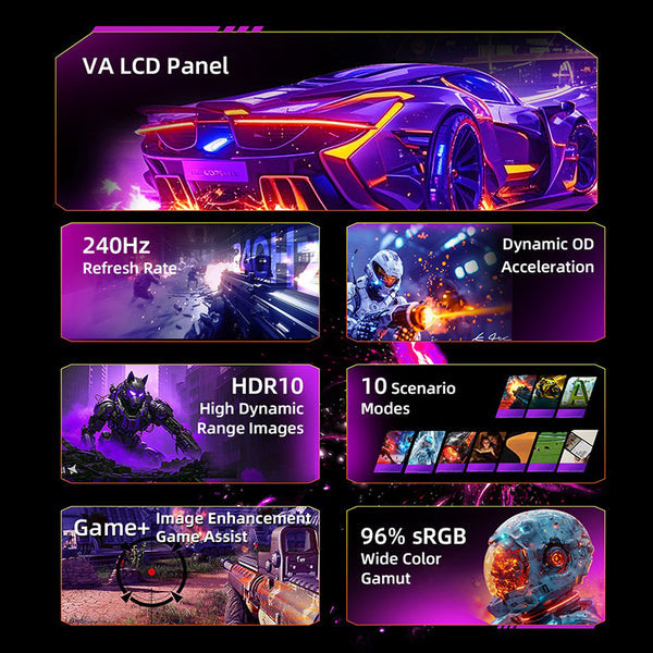 TITAN ARMY C24A1H 23.6" 240Hz Curved Gaming Monitor