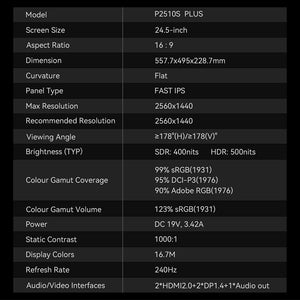 TITAN ARMY P2510S PLUS Gaming Monitor 24.5"