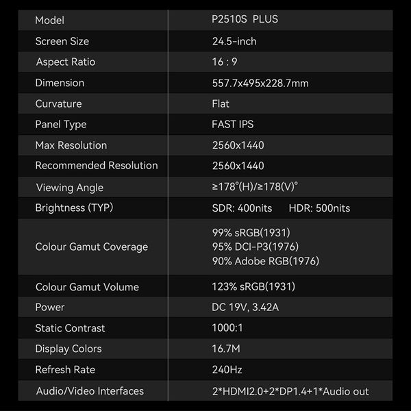 TITAN ARMY P2510S PLUS Gaming Monitor 24.5"