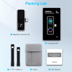 TWOPAN T01 Magnetic Portable Professional SSD for External Storage