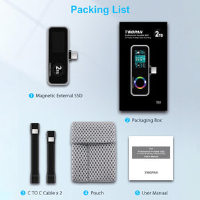 TWOPAN T01 Magnetic Portable Professional SSD for External Storage