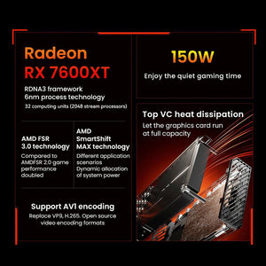 AOOSTAR XG76XT eGPU Dock with AMD Radeon RX 7600XT GPU