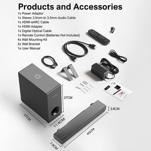 Ultimea Nova S50 Soundbar Dolby Atmos 2.1 Channel US Version