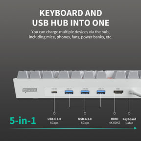 WhatGeek x 3inuS KEBOHUB EE01 Mechanical Keyboard with 5-in-1 Hub