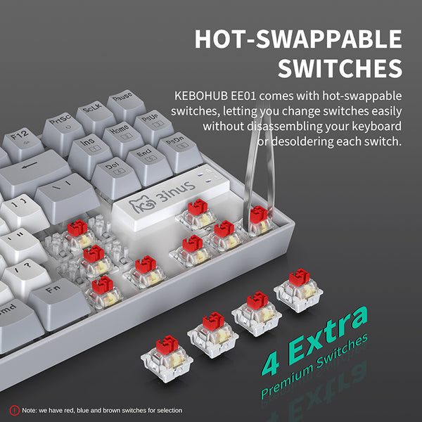 WhatGeek x 3inuS KEBOHUB EE01 Mechanical Keyboard with 5-in-1 Hub