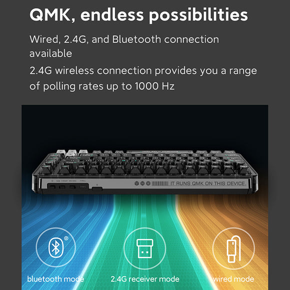 Xiaomi x MIIIW BlackIO 83 QMK VIA Drahtlose mechanische Tastatur
