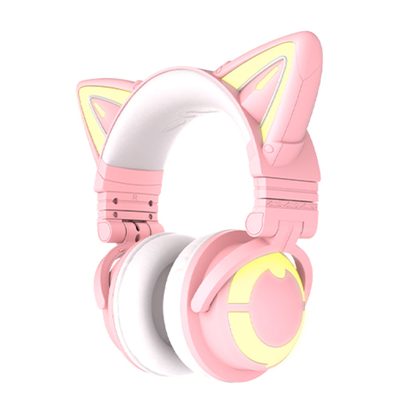 맞춤형 조명이 있는 YAOWU 3S 고양이 귀 게이밍 헤드셋
