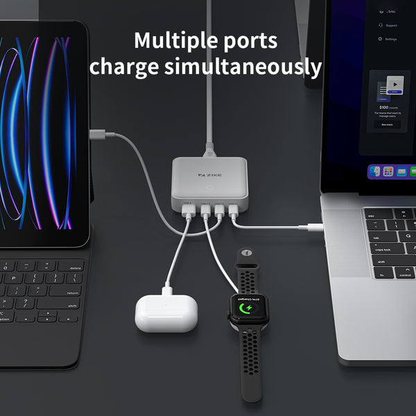 ZIKE Z1810 EU 100W USB-C Desktop Charging Station 4-Port Fast Charge