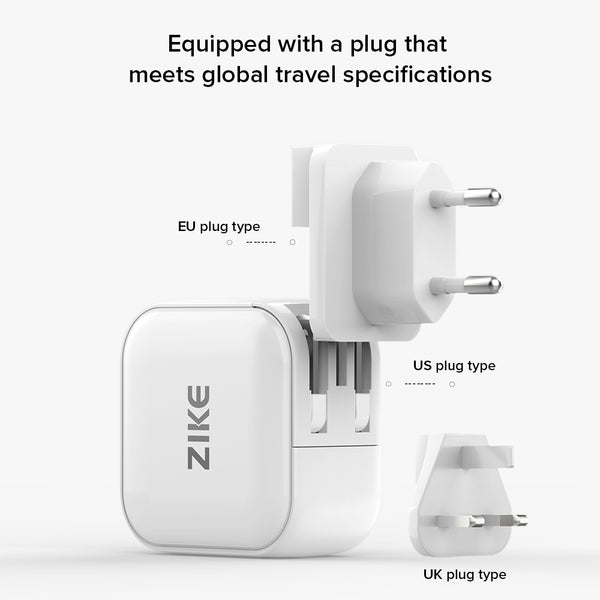ZIKE Z265B 66W USB-C Fast Wall Charger GaN 3-Port