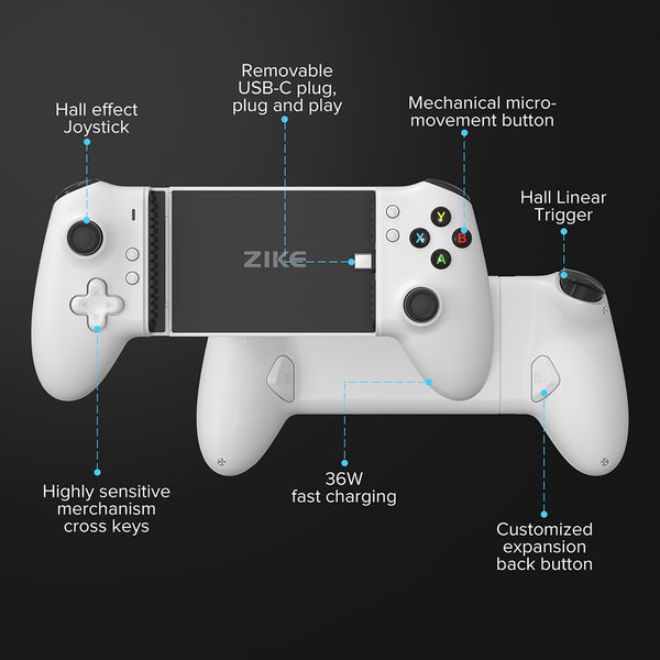 ZIKE Z331 Mobile Gaming Controller Hall Effect Joysticks