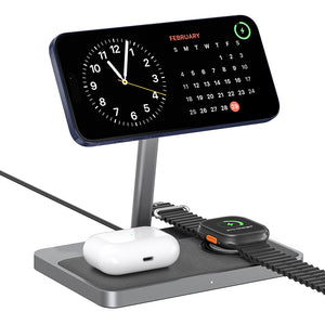 ZIKE Z557C 3-in-1 15W Magnetic Wireless Charging Stand