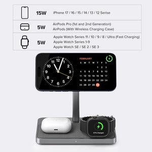 ZIKE Z557C 3-in-1 15W Magnetic Wireless Charging Stand