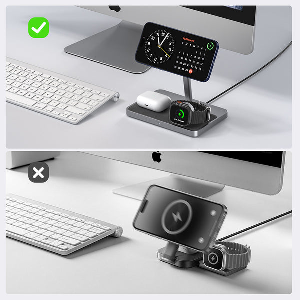ZIKE Z557C 3-in-1 15W Magnetic Wireless Charging Stand