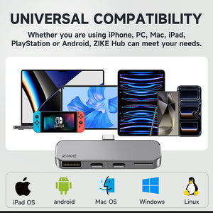 ZIKE Z806 USB-C Extender for iPhone 16/15 Media Hub