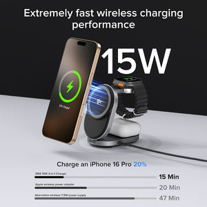 ZIKE Z855 3-in-1 Foldable Magnetic Wireless Charger Fast Charging