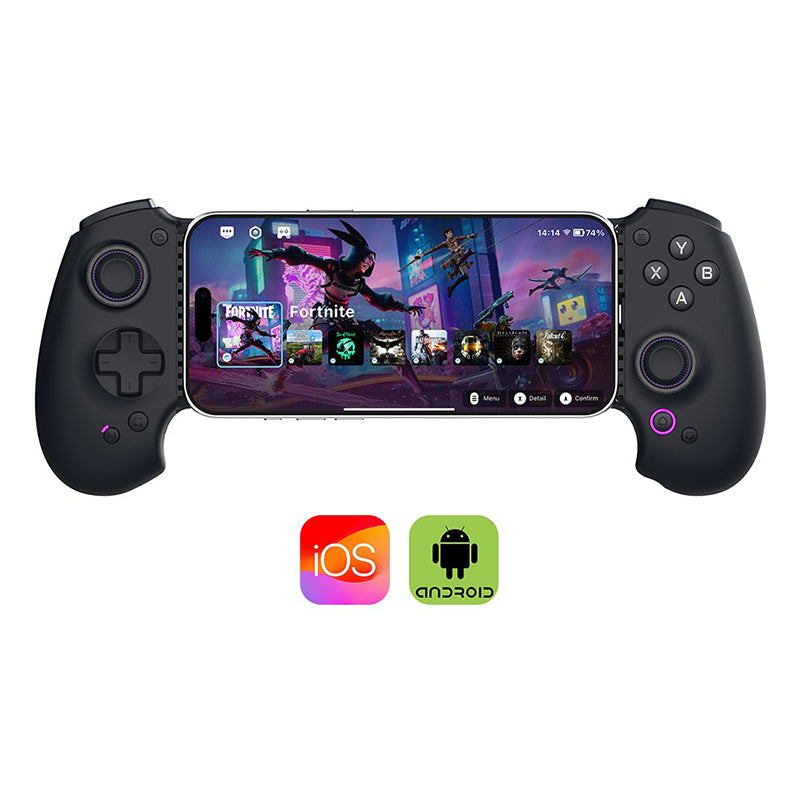 abxy lute スマホゲームコントローラー 黒　iPhone abxylute S9 Mobile Gaming Controller - WhatGeek