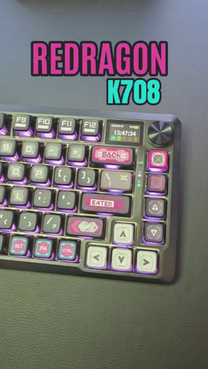 Redragon K708 Pro Tri-Mode Mechanical Keyboard with Screen