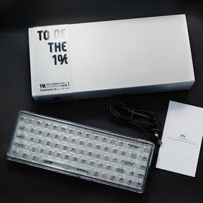 Lofree 1% Dual Mode Transparent Keyboard package include