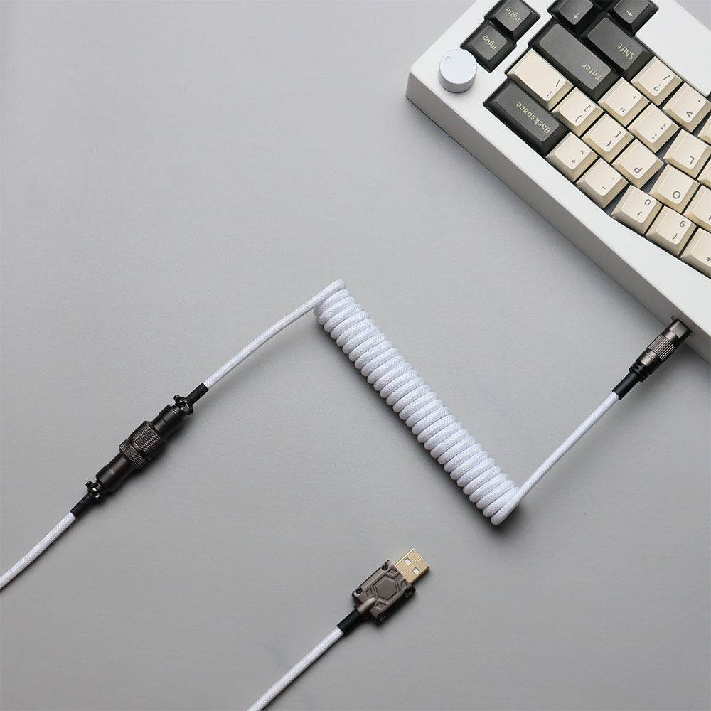 ACGAM CP01 White USB-C Coiled Aviator Cable