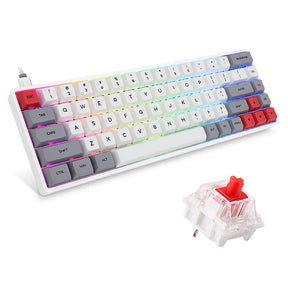 Teclado mecánico inalámbrico blanco SKYLOONG GK68