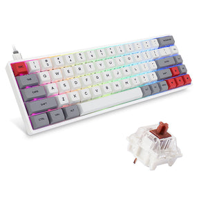 Teclado mecánico inalámbrico blanco SKYLOONG GK68