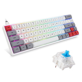 Teclado mecánico inalámbrico blanco SKYLOONG GK68