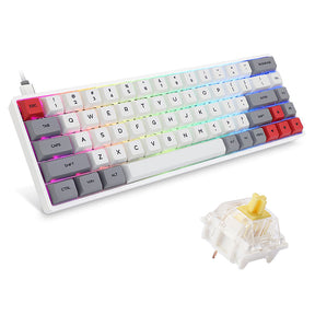 Teclado mecánico inalámbrico blanco SKYLOONG GK68