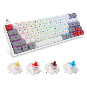 Teclado mecánico inalámbrico blanco SKYLOONG GK68