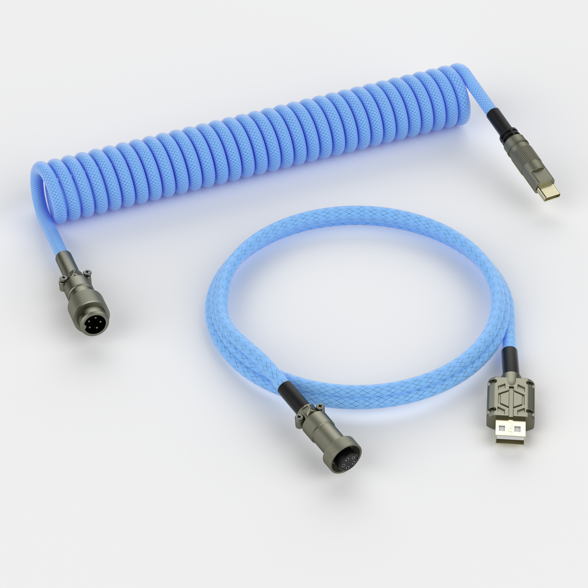 Cable tipo aviador en espiral ACGAM CP01 azul USB-C