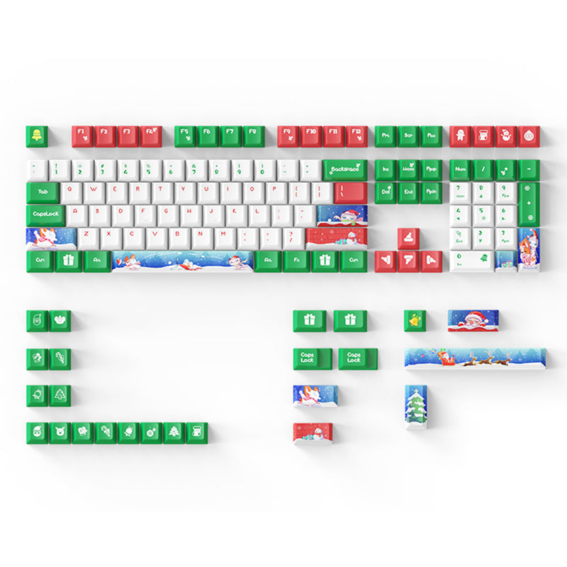 ACGAM Christmas Snowman PBT Cherry Profile Keycap Set 132 Teclas