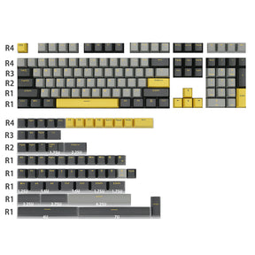 ACGAM Graphite Gold & Shoko OEM-Profil-Tastenkappen-Set, 166 Tasten, passend für Alice