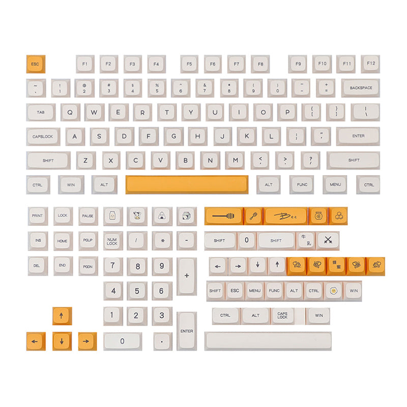 ACGAM Honey and Milk XDA Profile Keycap Set 140 Keys