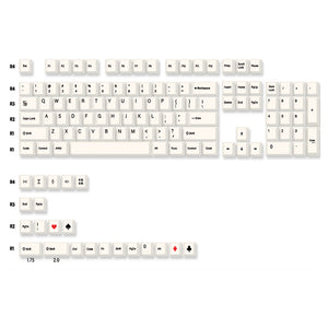 ACGAM Minimalist White Dye-Subbed PBT MDA Profile Keycap Set 126 Keys